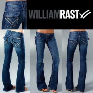 Vintage y2k William Rast distressed Belle Flare Low Rise Blue Jeans boho western